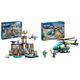 LEGO City Polizeistation auf der Gefängnisinsel, Polizei-Spielzeug mit Hubschrauber & City Rettungshubschrauber, Hubschrauber-Spielzeug für Kinder