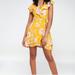 Free People Dresses | Free People Floral Ruffle French Quarter Wrap Mini Dress Size L | Color: Pink/Yellow | Size: L