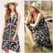 Anthropologie Dresses | Anthropologie Floreat Grasslands Midi Dress Black Boho Sleeveless Tassels Size 4 | Color: Black/White | Size: 4