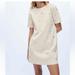 Zara Dresses | Euc Zara Faux Suede Jeweled Shift Mini Dress. Size S | Color: Cream | Size: S