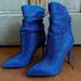 Nine West Shoes | New Nine West Jenn Ankle Heeled Blue Rhinestone Slouch Boot Size 5.5 | Color: Blue | Size: 5.5