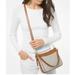 Michael Kors Bags | Michael Kors Logo Jet Set Charm Top Zip Pochette Shoulder Vanilla/Acorn Bag | Color: Brown/White | Size: 10.63” W X 7.2” H X 2.36” D Strap Length 21”-24”