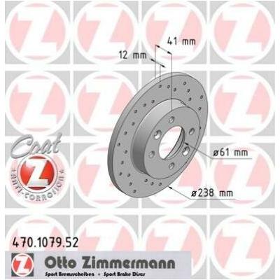 ZIMMERMANN Bremsscheibe SPORT COAT Z vorne rechts links Gelocht 238mm für RENAULT DACIA 6001549211 2677509716 7701204282