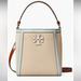 Tory Burch Bags | Bnwt Small Mcgraw Canvas Bucket Bag In Natural/Sea Bubble. | Color: Blue/Tan | Size: Os