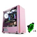 Gaming Case,Mid-Tower PC Gaming Case ATX/M-ATX/ITX - Front I/O USB 3.0 Port - Full Side Through Glass - Includes Green Dual Aperture Fan (Size : 1 fans)