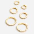 J. Crew Jewelry | J Crew Pav Hoop Earrings Set-Of-Three Crystal Gold Silver | Color: Gold/Silver | Size: Os