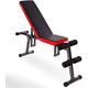 Weight Bench Adjustable Workout Bench Gym-Quality Weight Bench Workout Bench Workout Bench Adjustable Sits Up Bench Black and Red PU Leather Dumbbell Bench Exercise Fitness with Reverse C