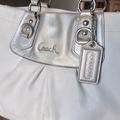 Coach Bags | Coach Ashley White Leather Satchel Shoulder Handbag Purse Silver Accents | Color: Silver/White | Size: Os