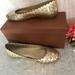 Coach Shoes | Coach Carson Womans Sz 8 Silver Metallic Cutout Scalloped Slip On Flats | Color: Gold | Size: 8