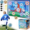 Soccer Ball Game Set for Kids, Indoor Outdoor Toy Soccer Ball Set with Velcro Ball, Kids Soccer Ball Game for Family Toddlers, Outdoor Backyard Game Gift for Boy Birthday (2 in 1 Soccer Velcro Ball)