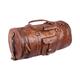 Urban Leather 20 inch Genuine Leather Gym Sports Bag for Men Women Handmade Round Travel Duffel Carry-On Garment Bag Large Luggage Weekender Overnight Brown Duffle Bags