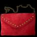 J. Crew Bags | J. Crew Studded Suede Leather Shoulder Envelope Bag Purse Red-Orange Chain Strap | Color: Red | Size: Os