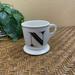 Anthropologie Dining | Anthropologie Monogram N Alphabet Coffee Mug Shaving Style White Black Letter N | Color: Black/White | Size: Os