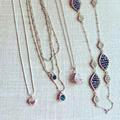 Anthropologie Jewelry | 4 Fashion Necklaces | Color: Blue/Silver | Size: Os