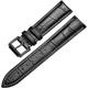 MaikOn Wrist strap for men and women,16mm/18mm/19mm/20mm/21mm/22mm Soft Calf Leather Watch Strap Pin Buckle Watch Band Accessories Wristband (Color : Black White)