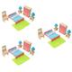 HEMOTON 3 Sets Play House Toy Arts and Crafts for Kids Little Girl Toys Kids Wooden Toys Wardrobe Toys for Little Girls House Decorations for Home Dresser Bed Mini Doll House Child Cloth