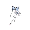 Brooches for Women, Brooch Pin Bow Brooch Rhinestone Bow Brooches Bowknot Brooch Pin Fashion Jewelry Accessories (Grey : Blue, Size : OneSize)