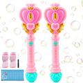 2 Pack Bubble Wand for Kids, Princess Heart Bubble Machine Blower Maker Wands Easter Basket Stuffers Outdoor Toys Gifts for 1 2 3 4 5 6 7 8 Years Old Toddlers Little Girls