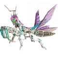 DIY 3D Metal Puzzle Purple Praying Mantis Assembly Building Model Educational Puzzle Toy, 3D Model 3D Puzzle Metal Building Kit, 1000 Pieces 3D Laser Cut Model Steampunk Collectible Toy,Purple