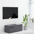 Lechnical TV Cabinet High Gloss Grey 80x34x30 cm Engineered Wood,TV Stand Unit,TV Cabinet,TV Stands & Multimedia Centres,Living Room Furniture