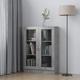 Lechnical Vitrine Cabinet Concrete Grey 82.5x30.5x115 cm Engineered Wood,Vitrine Display Cabinet,Vitrine Cabinet,Bookcase,Cabinets for Living Room