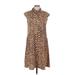 Apt. 9 Casual Dress - Shirtdress Collared Sleeveless: Brown Leopard Print Dresses - Women's Size Medium