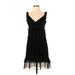 Cynthia Cynthia Steffe Casual Dress - Party V-Neck Sleeveless: Black Solid Dresses - Women's Size Small