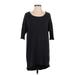 Lularoe Casual Dress - Sweater Dress Scoop Neck 3/4 sleeves: Black Solid Dresses - Women's Size X-Small