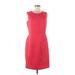 Banana Republic Factory Store Casual Dress - Sheath Crew Neck Sleeveless: Red Print Dresses - New - Women's Size 8