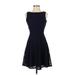 Speechless Casual Dress - Party Crew Neck Sleeveless: Blue Solid Dresses - Women's Size Small