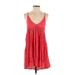 O'Neill Casual Dress - A-Line Plunge Sleeveless: Red Print Dresses - Women's Size Small