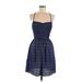 Xhilaration Casual Dress - A-Line Sweetheart Sleeveless: Blue Dresses - Women's Size Medium