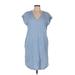 Old Navy Casual Dress - Shift V-Neck Short sleeves: Blue Dresses - Women's Size Medium Tall