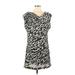 H&M Casual Dress - Shift Cowl Neck Short sleeves: Gray Dresses - Women's Size 8