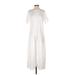 Wilfred Casual Dress - DropWaist High Neck Short sleeves: Ivory Solid Dresses - Women's Size Small
