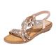 CreoQIJI Sandals Women's Elegant Glitter Rhinestone Sandals Strappy Sandals Summer Sandals Women's Elegan Platform Sandals Outdoor Sandals Beach Shoes Bohemian Platform Sole with Non-Slip, pink, 7 UK