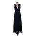 Belle Badgley Mischka Casual Dress - Maxi: Blue Dresses - Women's Size 4