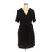 Apt. 9 Casual Dress - Wrap V Neck Short sleeves: Black Print Dresses - New - Women's Size X-Large