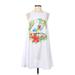 Stylus Casual Dress - Mini High Neck Sleeveless: White Floral Dresses - Women's Size 2X-Small