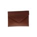 Street Level Leather Clutch: Pebbled Brown Solid Bags