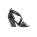 Diesel Heels: Slip On Chunky Heel Minimalist Black Solid Shoes - Women's Size 37 - Open Toe