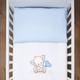 3 Piece Pillowcase Duvet Cover & Jersey Fitted Sheet Set for 140x70cm Baby Cot Bed (Elephant Blue)