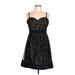 Phoebe Couture Cocktail Dress - Mini Sweetheart Sleeveless: Black Print Dresses - Women's Size 12