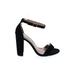 Steve Madden Heels: Black Solid Shoes - Women's Size 8 1/2 - Open Toe