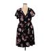 Torrid Casual Dress - A-Line Plunge Short sleeves: Black Print Dresses - Women's Size 2X Plus