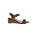 Steve Madden Wedges: Brown Solid Shoes - Women's Size 9 1/2 - Open Toe