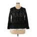 Simply Vera Vera Wang Pullover Sweater: Black Tops - Women's Size 2X