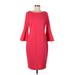 Calvin Klein Casual Dress - Sheath: Red Solid Dresses - Women's Size 10