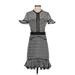 Three Floor Casual Dress - A-Line High Neck Short sleeves: Gray Dresses - Women's Size 2