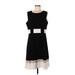 Calvin Klein Casual Dress - A-Line: Black Color Block Dresses - Women's Size 12